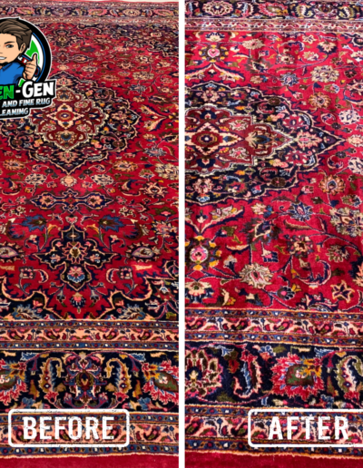 fine rug cleaning before and after photo