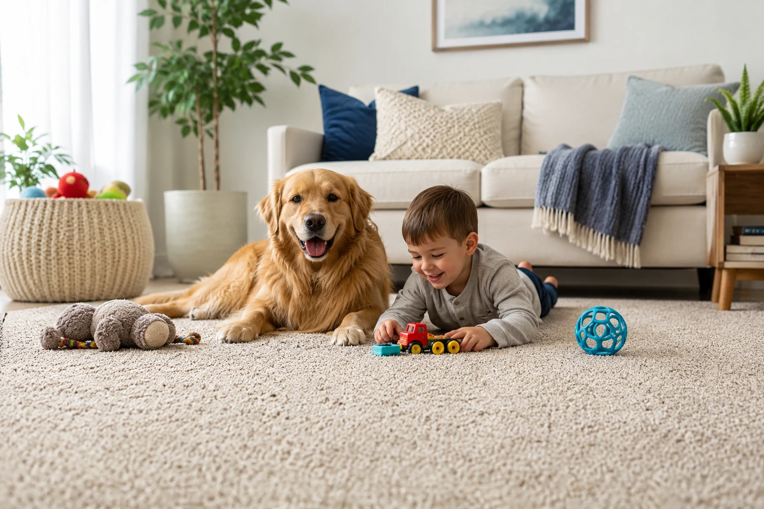 Best Carpet Styles for Pets and Kids