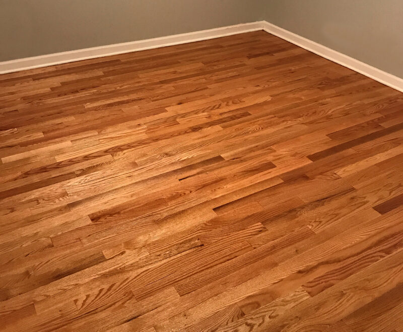 refinished red oak hard wood floor