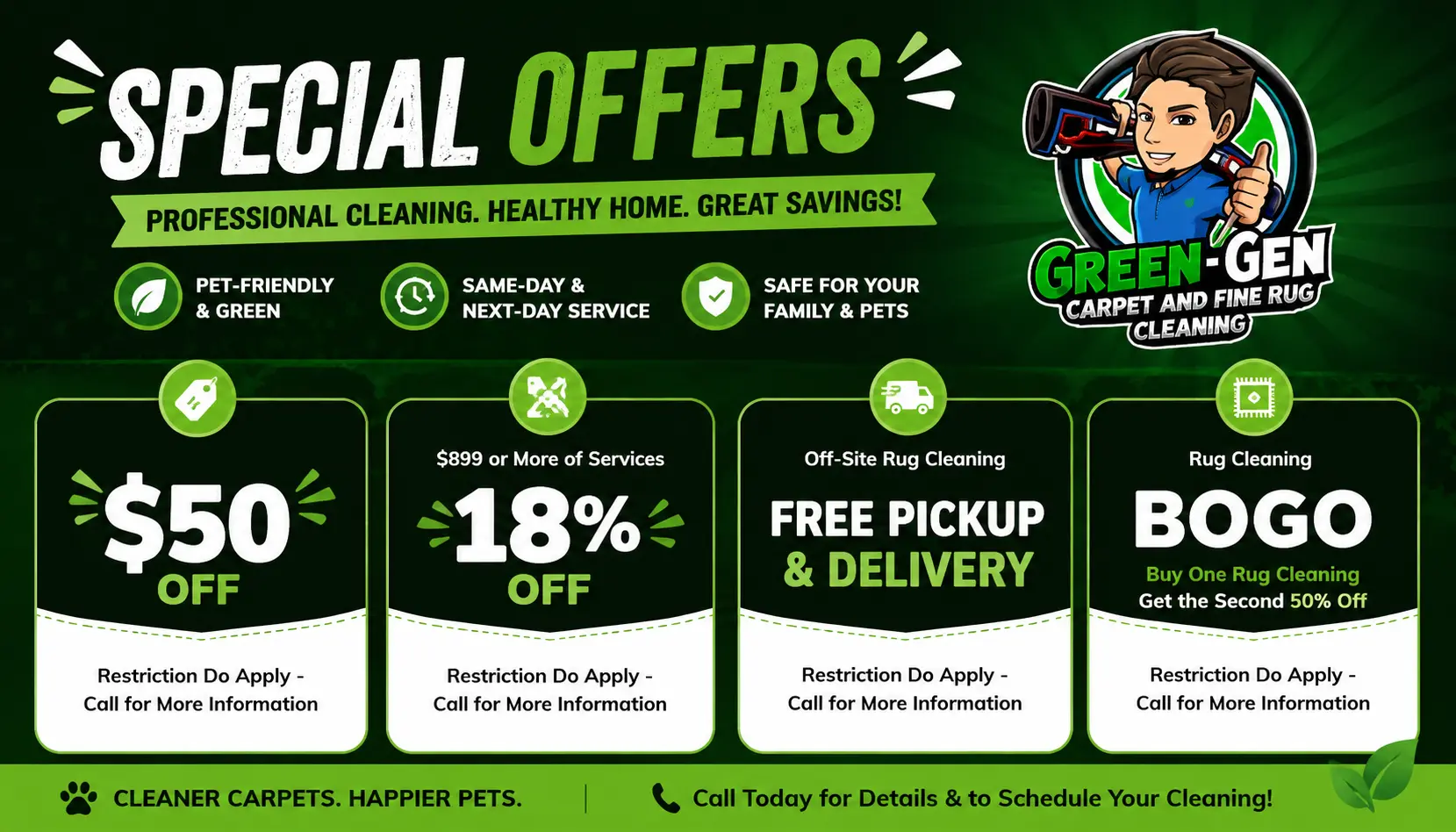 Special offers image for Green-Gen Carpet and Fine Rug Cleaning