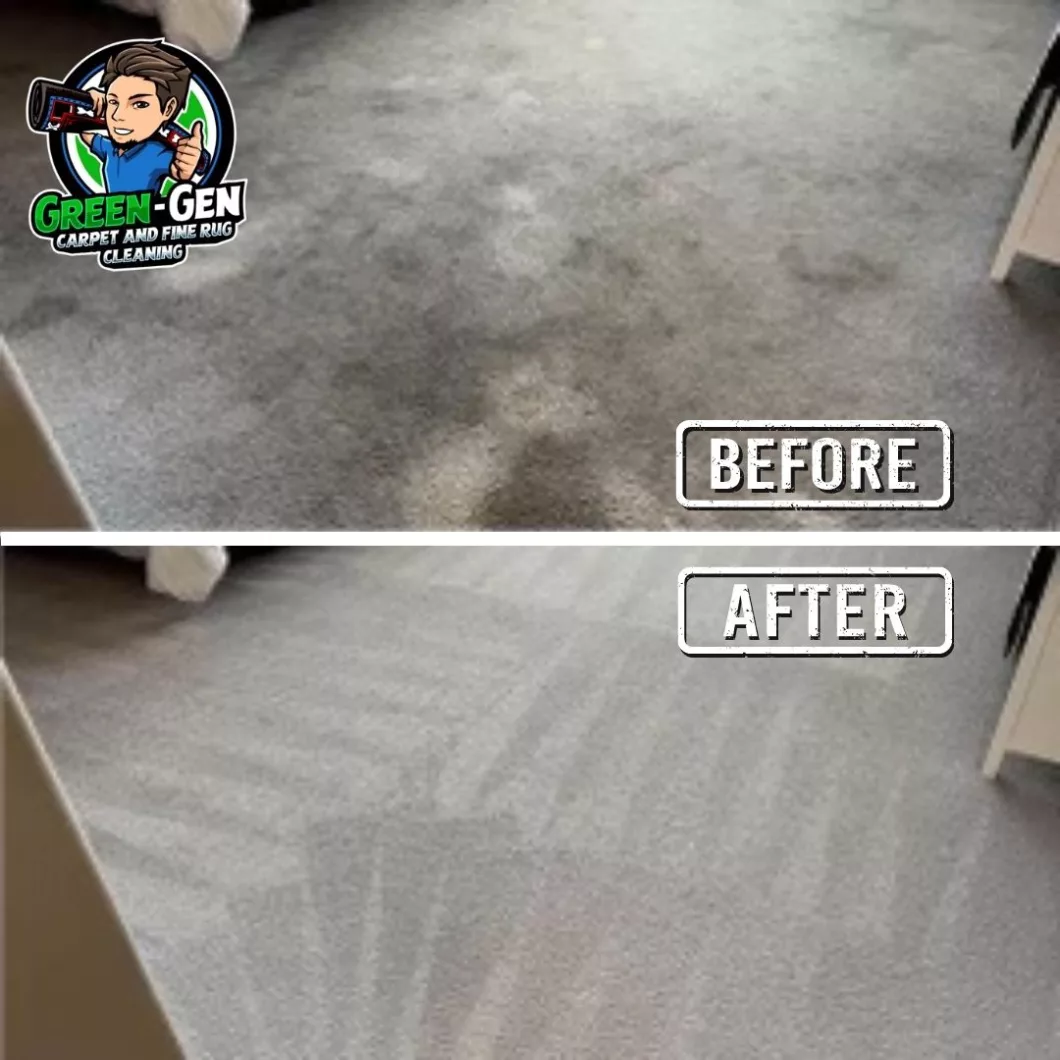 Carpet Cleaning before and after photo taken in Elgin, Illinois