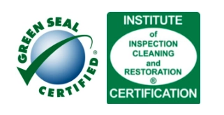 Green Seal & Institute of Inspection cleaning and restoration certificate seals