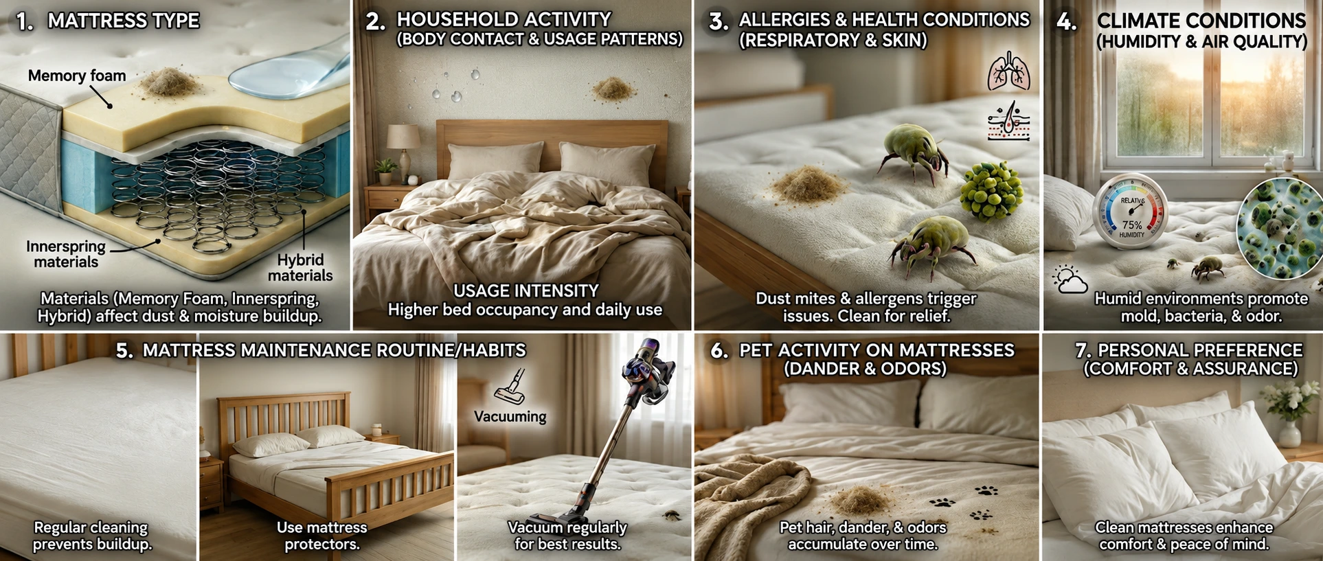factors that affect mattress cleaning frequency