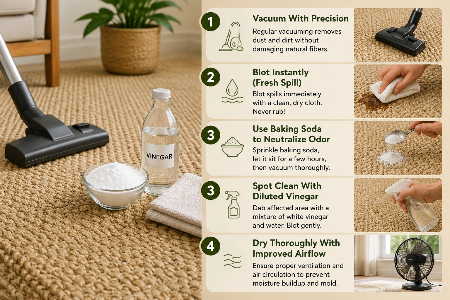 Household Remedies to Clean Natural Fiber Carpets