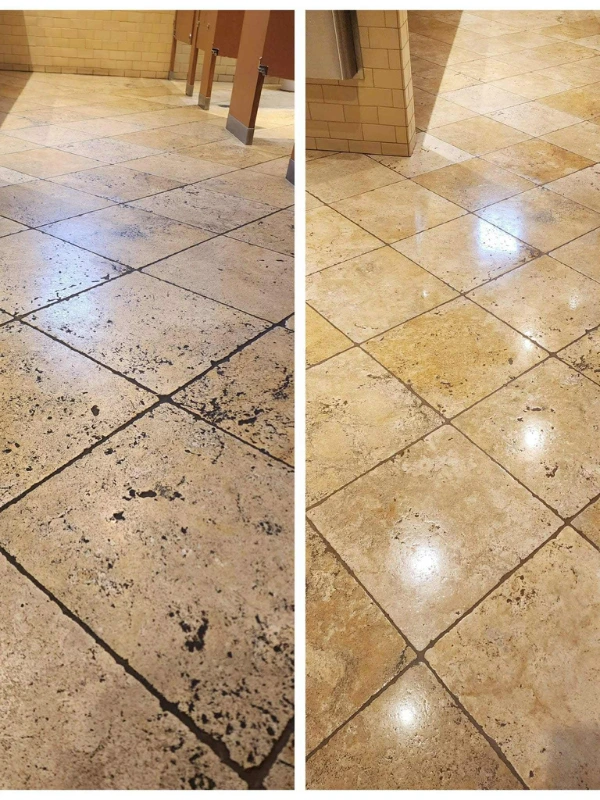 Travertine Floor Restoration in the Downtown Chicago Loop